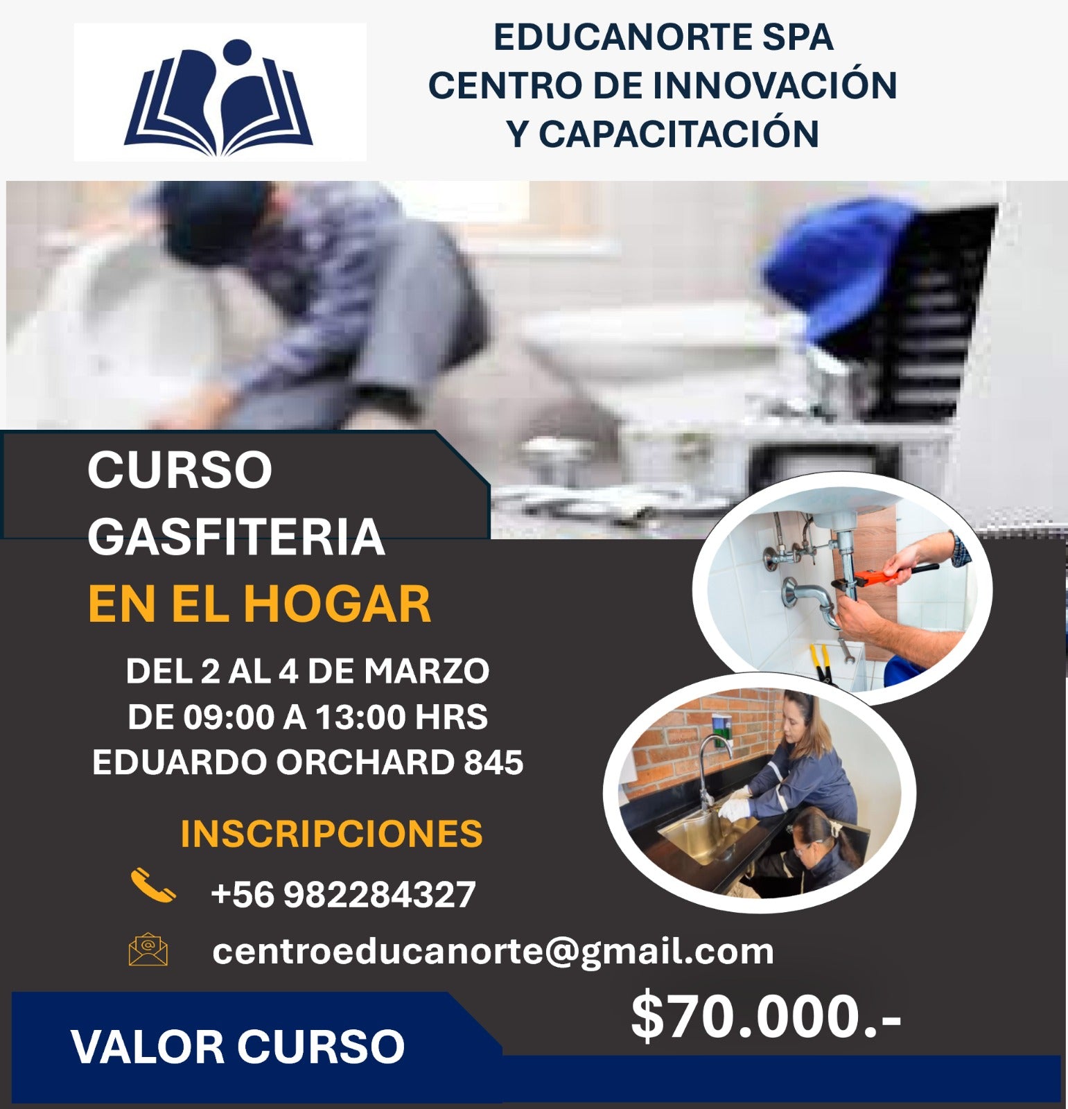 Taller de Gasfitería Básica para el hogar. ANTOFAGASTA